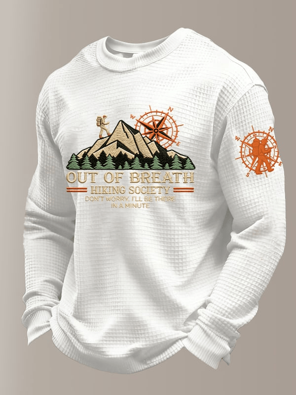 Out Of Breath Hiking Society Long Sleeve T-Shirt Forest Camper Shirt Gifts For Hiking Lovers