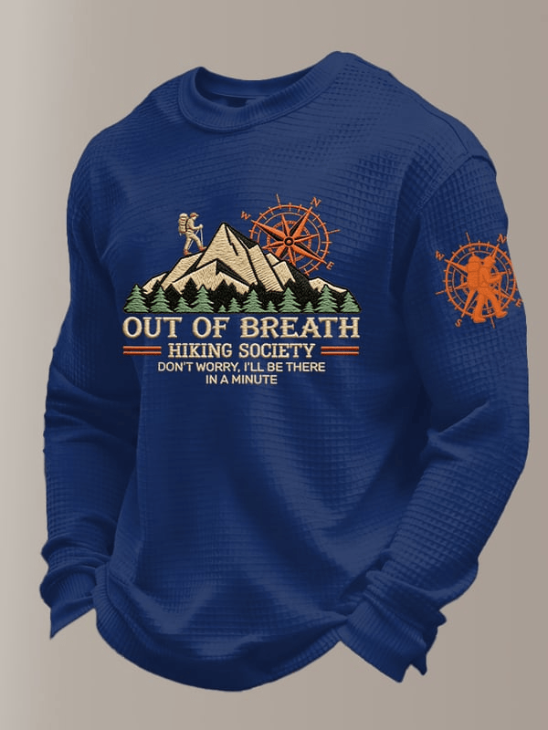 Out Of Breath Hiking Society Long Sleeve T-Shirt Forest Camper Shirt Gifts For Hiking Lovers