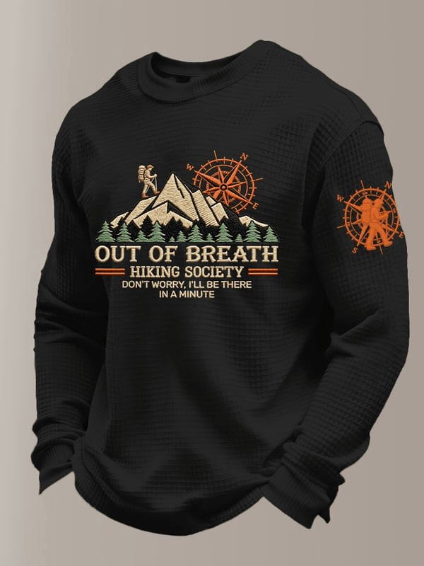 Out Of Breath Hiking Society Long Sleeve T-Shirt Forest Camper Shirt Gifts For Hiking Lovers