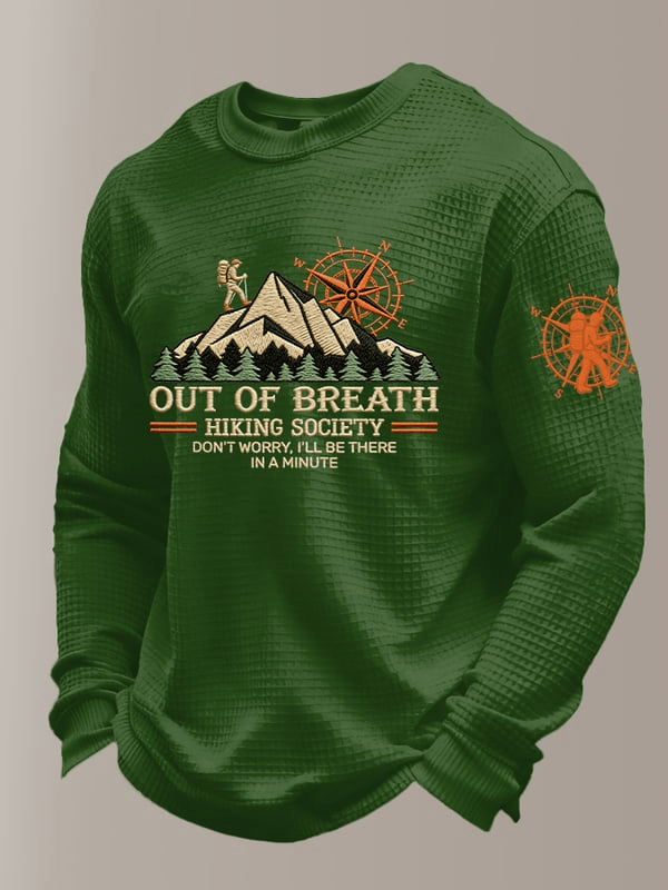 Out Of Breath Hiking Society Long Sleeve T-Shirt Forest Camper Shirt Gifts For Hiking Lovers