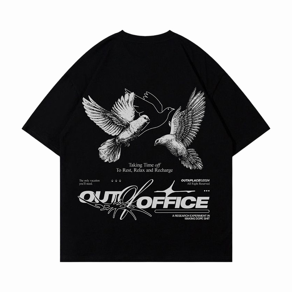 Out Of Office Taking Time Off T-Shirt Aesthetic Dove Graphic Tee Shirt Gifts For Her