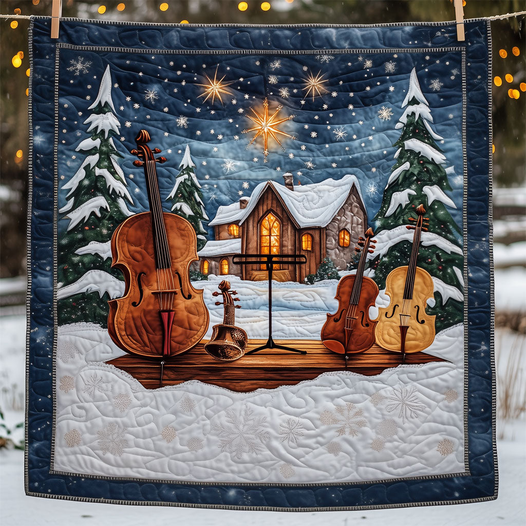 Outdoor Christmas Concert Stage Quilt Cozy Quilt Blanket for Winter Relaxation