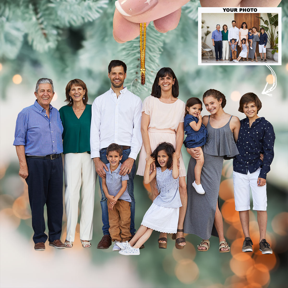 Outdoor Gather Personalized Photo Mica Ornament Gift For Family Family Members