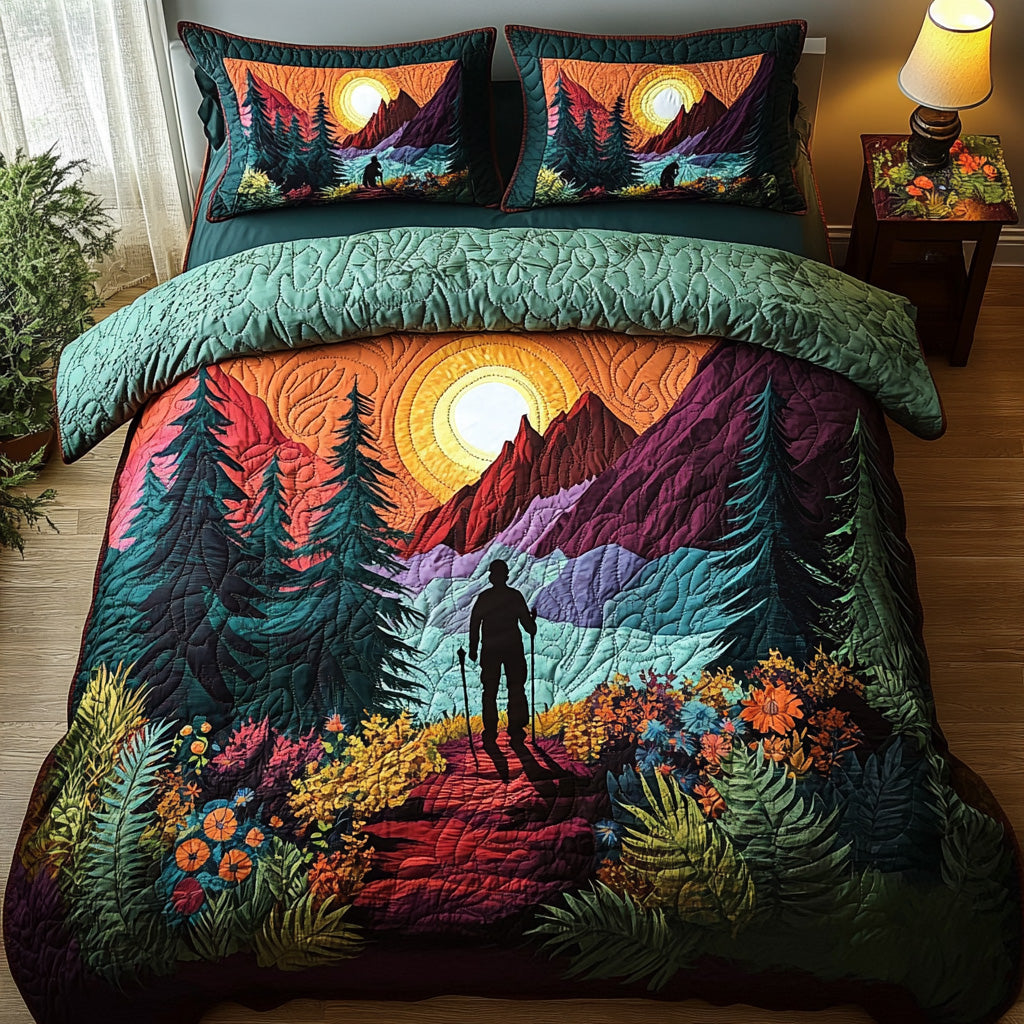 Outdoor Odyssey Quilted Bedding Set Bedroom Decor Best Gifts For Hikers