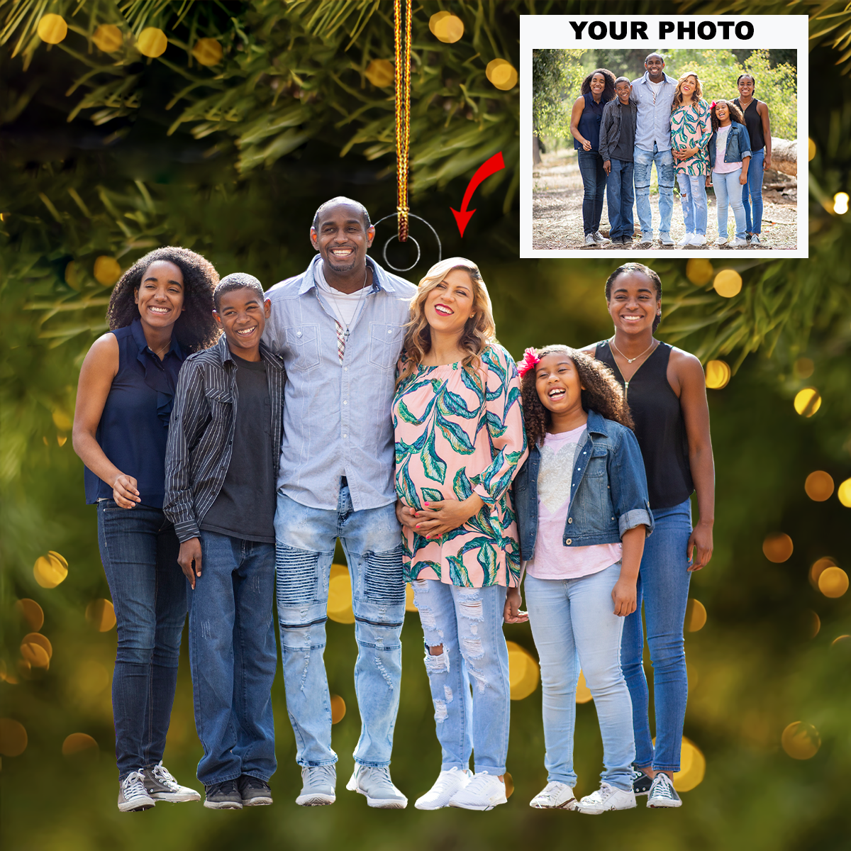 Outdoor Smiles Personalized Photo Mica Ornament Gift For Family Family Members 2