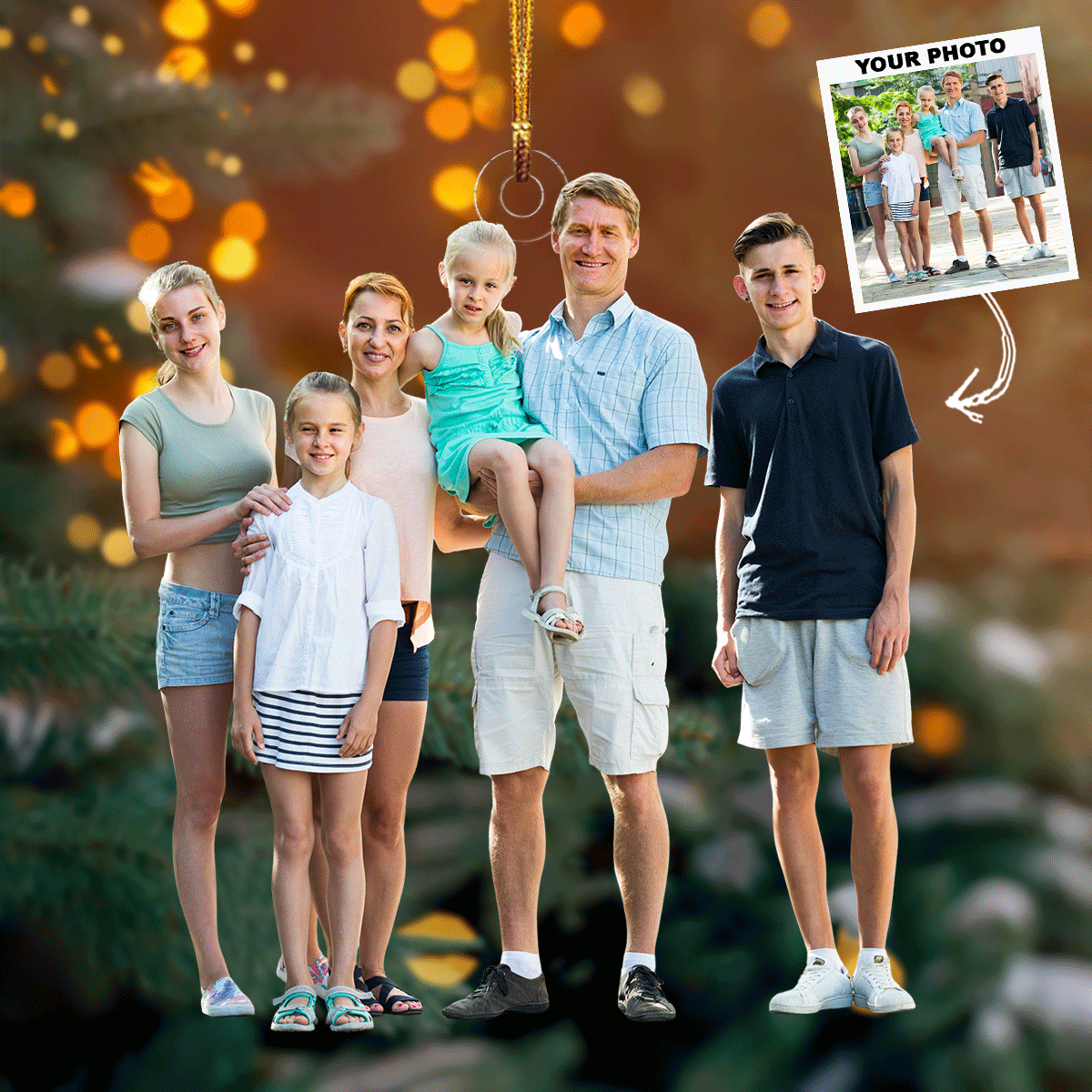 Outdoor Smiles Personalized Photo Mica Ornament Gift For Family Family Members