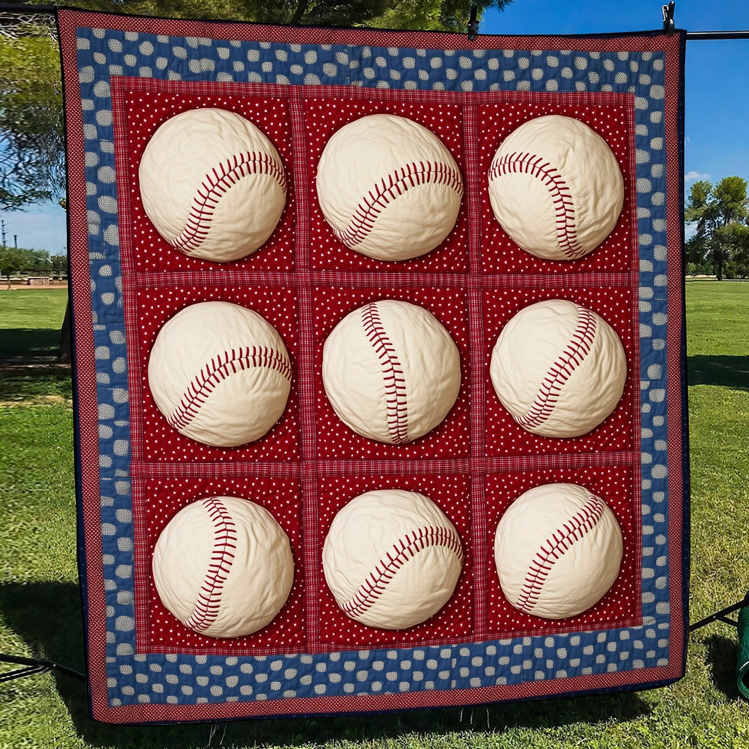 Outfield Oasis Quilted Blanket Baseball Christmas Gifts