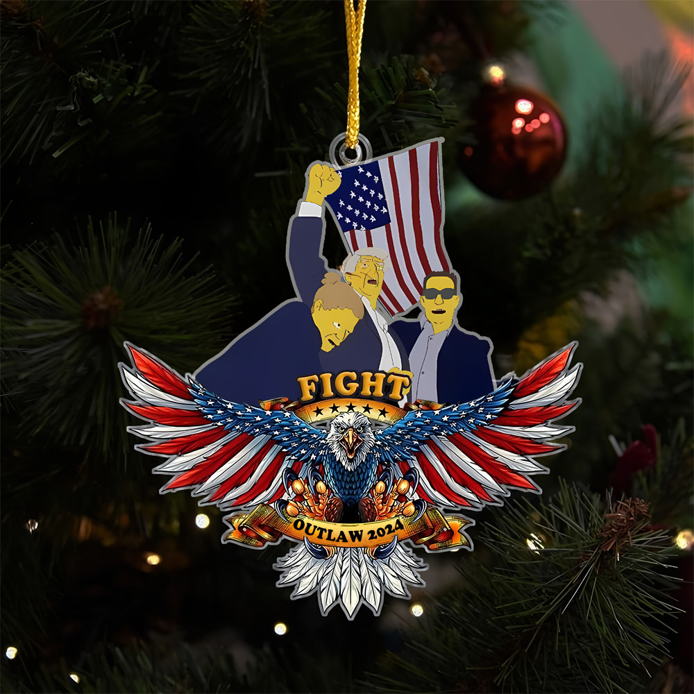 Outlaw 2024 Fight Ornament American Eagle Holiday Ornament Patriotic Decor