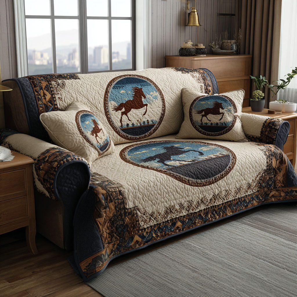 Outlaw Heart Quilted Sofa Cover Living Room Decor Ideas Western Theme Ornaments