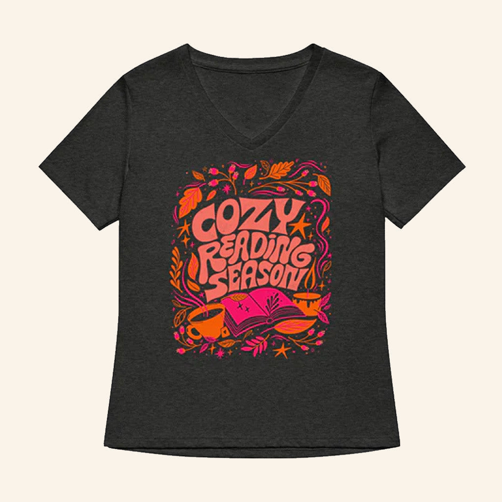 Outofprint Merch Cozy Reading Season Womenâ‚¬â„¢s V-Neck T-Shirt Gifts For Mom