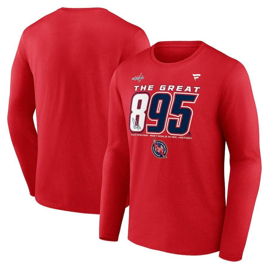 Ovechkin 895 Long Sleeve Shirt Alex Ovechkin NHL All-Time Leading Goal Scorer The Great 895