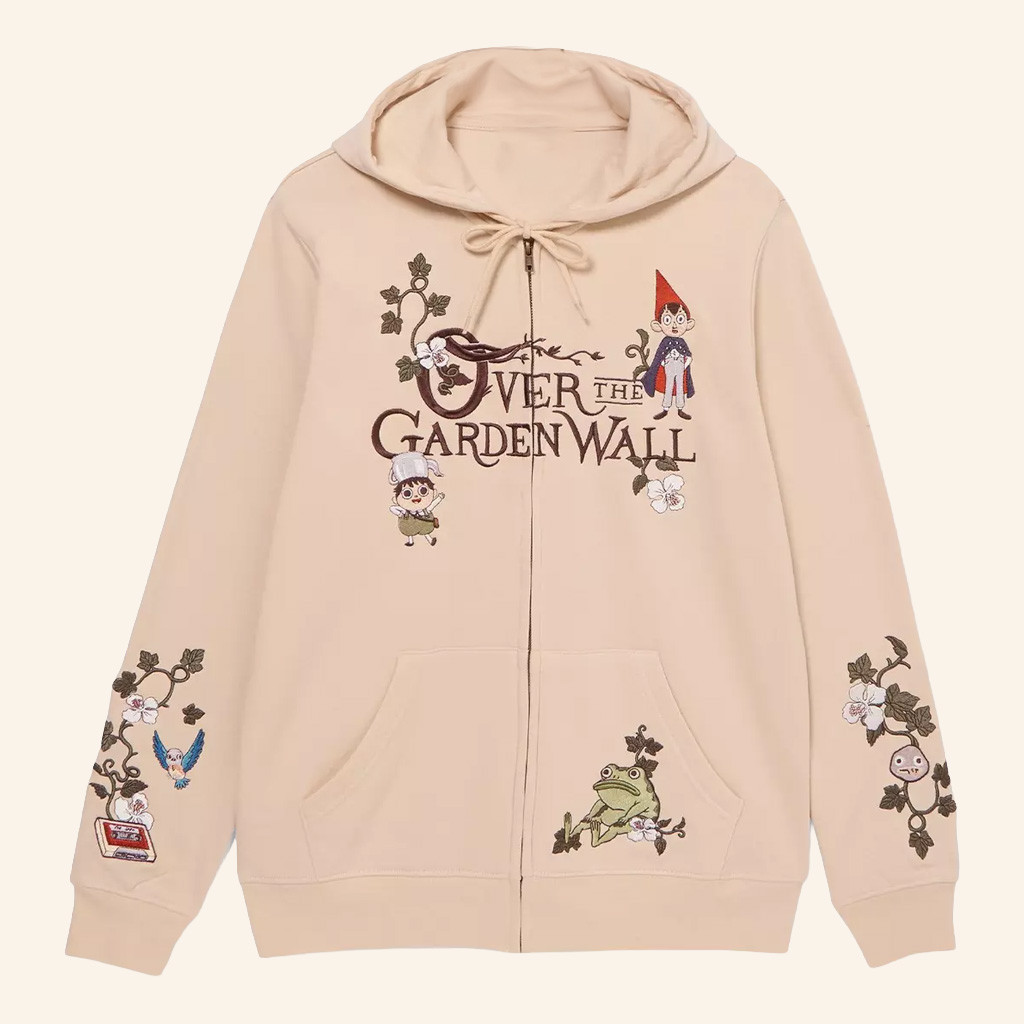 Over The Garden Wall Merch Floral Icons Zip Hoodie Unique Gifts For Girlfriend