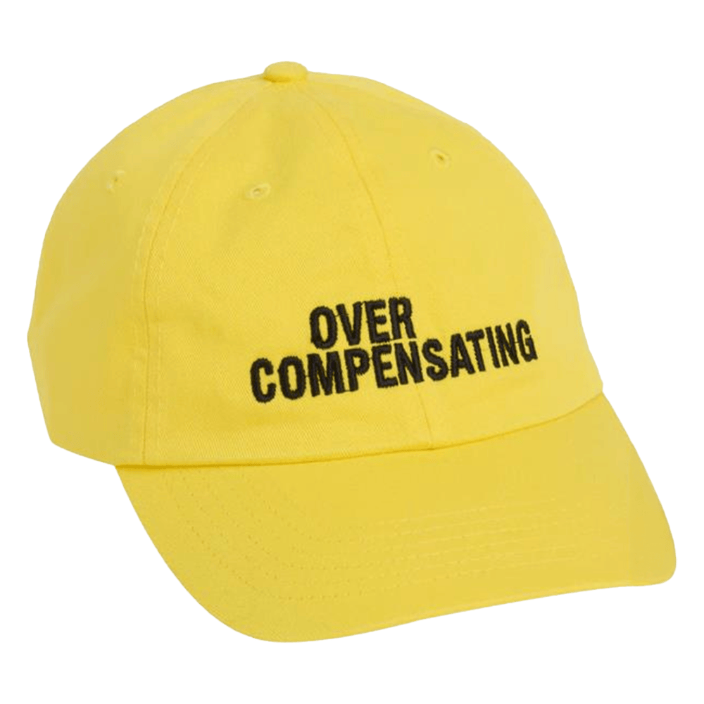Overcompensating Merch Overcompensating Embroidered Yellow Hat Stepdad Gifts For Father's Day Overcompensating Merch Overcompensating Embroidered Yellow Hat Stepdad Gifts For Father's Day