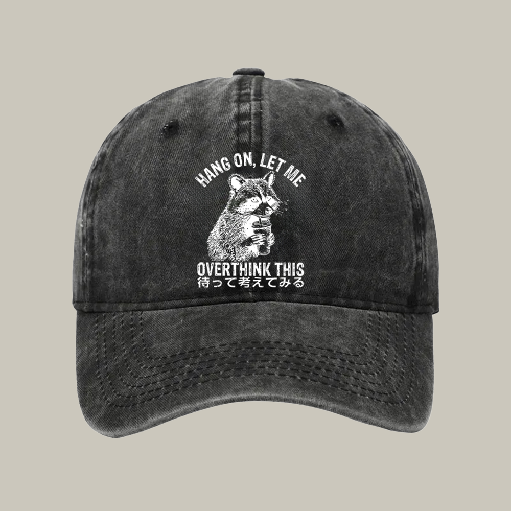 Overthink Raccoon Washed Cap Aesthetic Baseball Caps Christmas Gift Ideas For Her