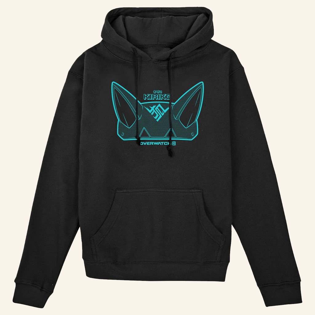 Overwatch Merch Overwatch 2 Kiriko Fox Ears Black Hoodie Present For Brothers