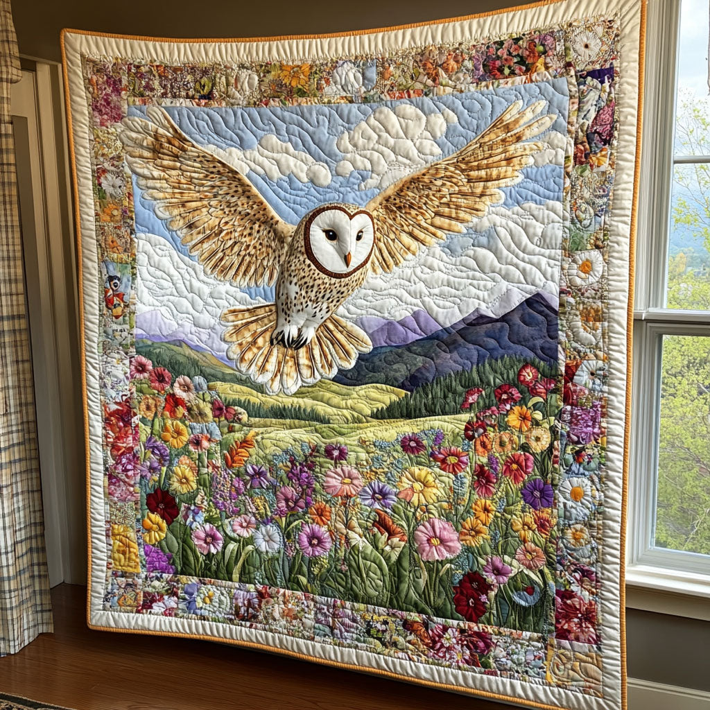 Owl Above The Alpine Quilt Blanket Bedroom Decor Cozy Presents For Owl Lovers