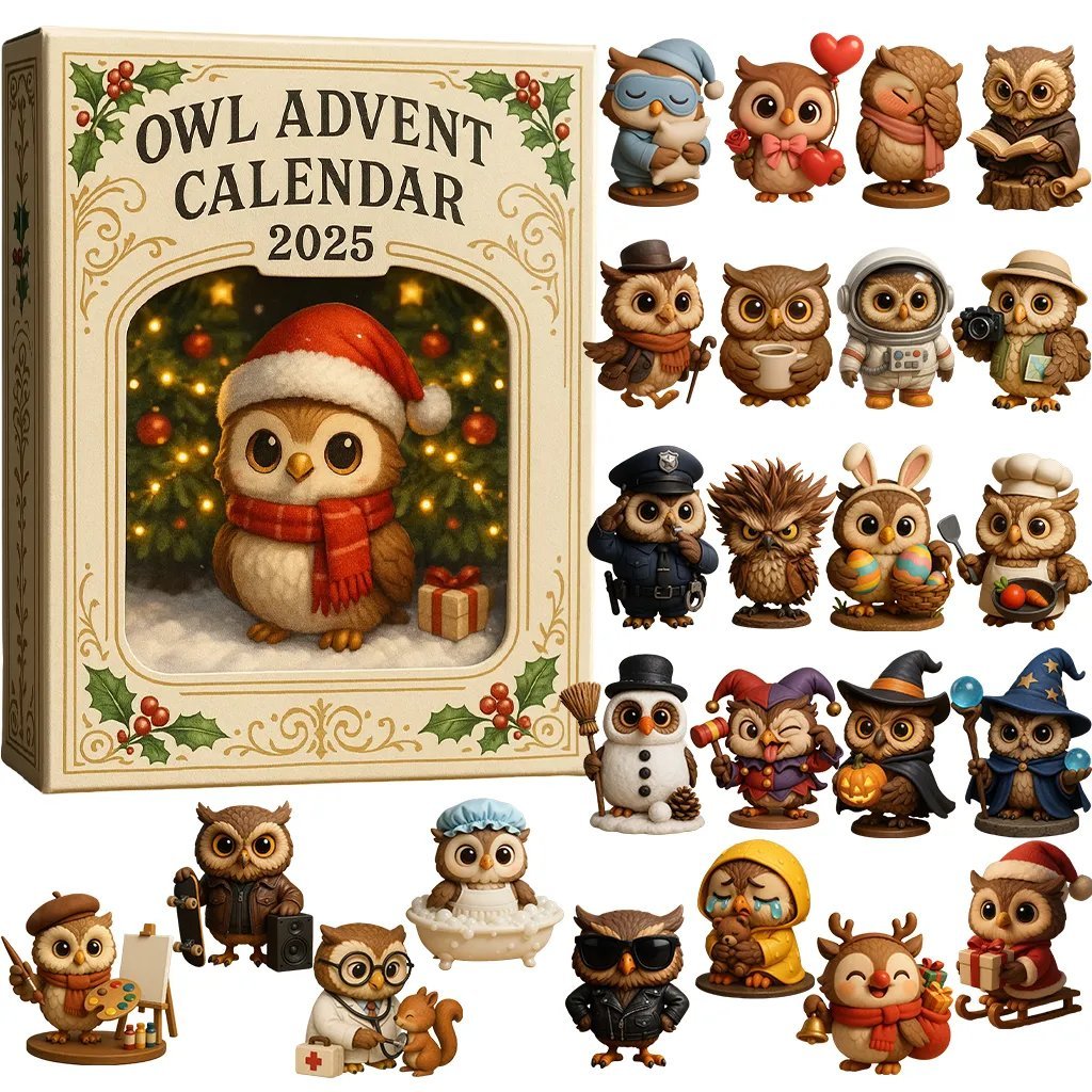 Owl Advent Calendar 2025 Animal Themed Christmas Advent Calendar Xmas Gifts For Owl Lovers