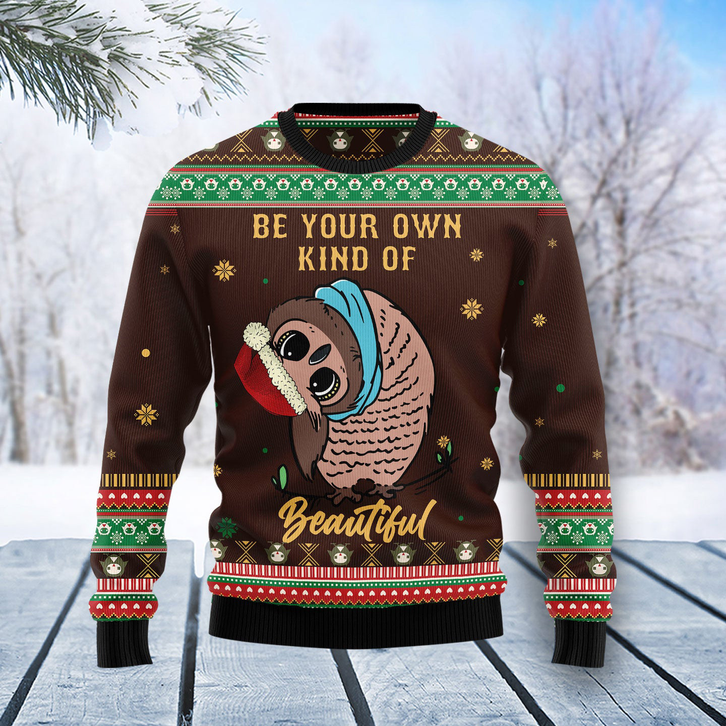Owl Beautiful Ugly Christmas Sweater Festive Clothing Animal Christmas Sweater