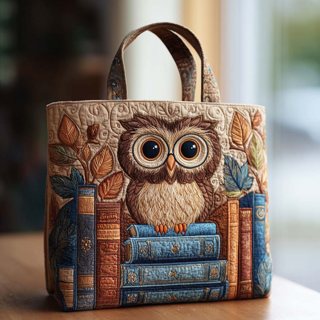 Owl Chapter Quilted Tote Bag Good Gifts For Readers