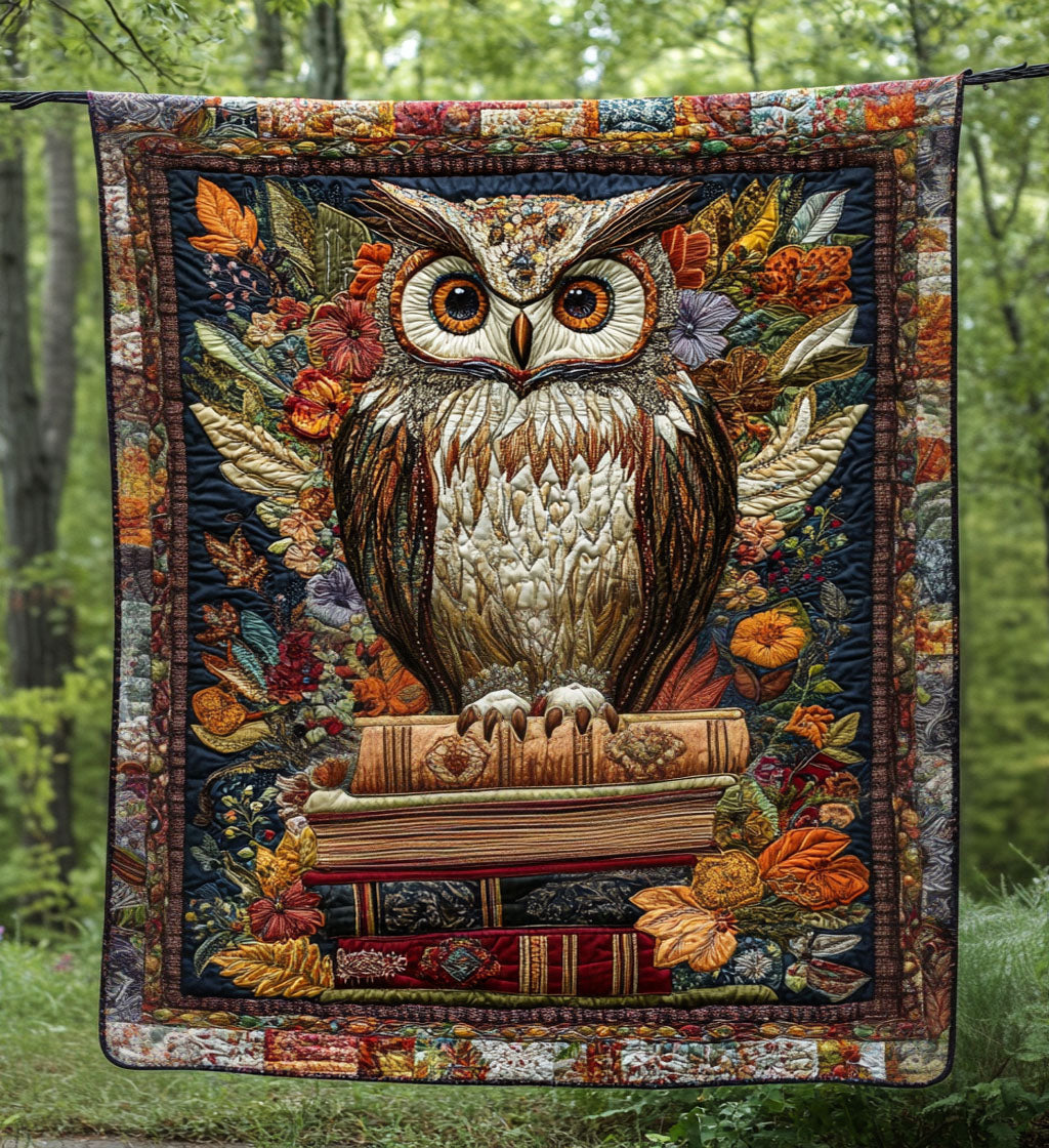 Owl Chapters Quilted Blanket Gift For Owl Lover