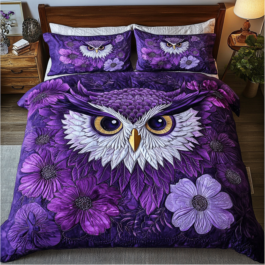 Owl Design Quilted Bedding Set Bedroom Decorations Owl Gifts For Men