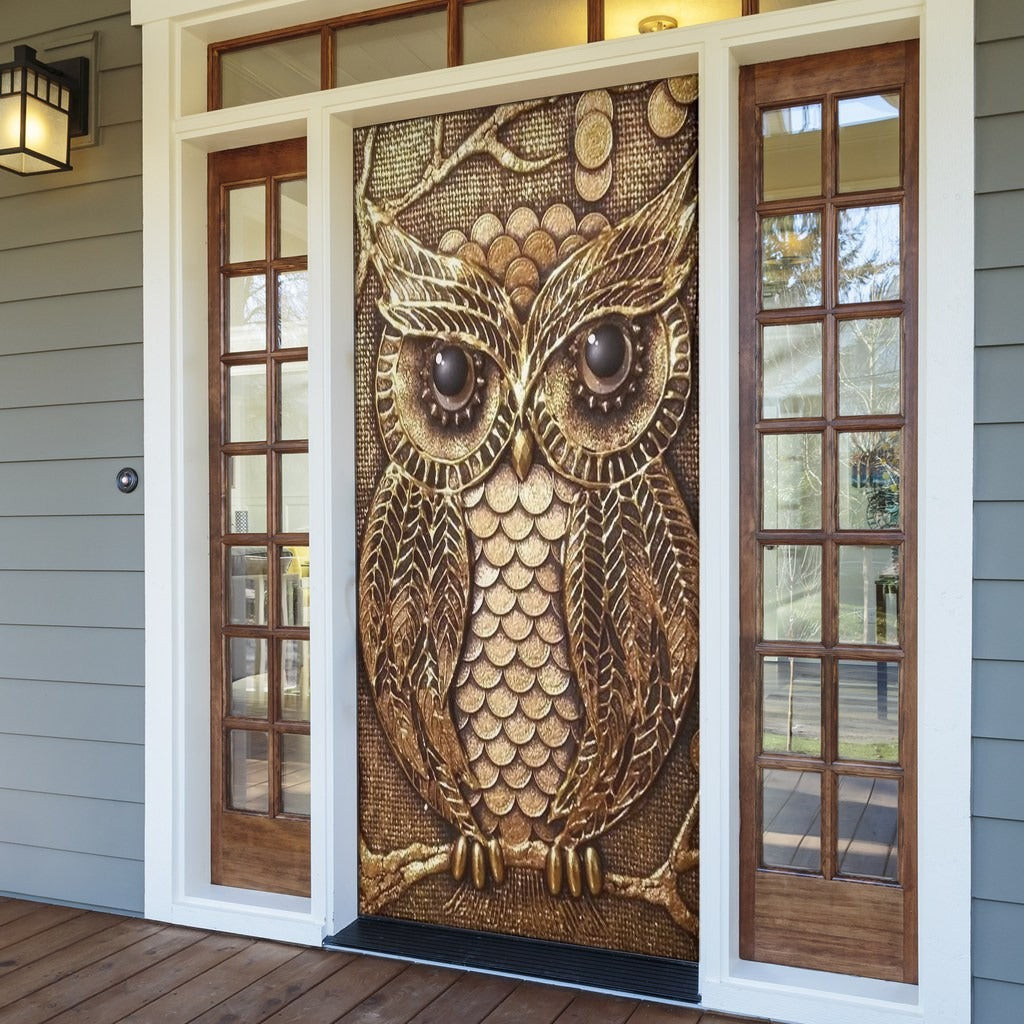 Owl Door Cover Front Door Home Decor Themed Best Gifts For Owl Lovers Owl Door Cover Front Door Home Decor Themed Best Gifts For Owl Lovers