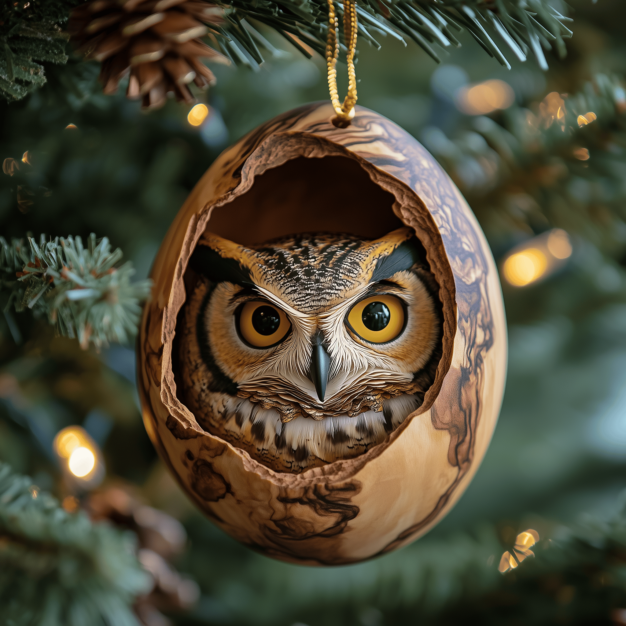 Owl Egg Mica Ornament Feel the Warmth of Giving Personalized Ornaments