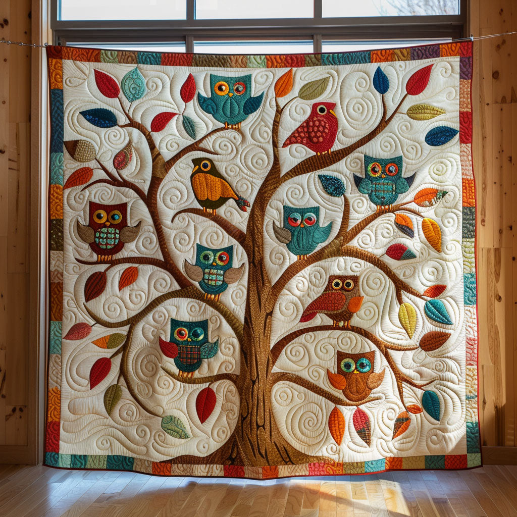 Owl Family Tree Quilt Blanket Christmas Throw Blanket Christmas Gifts For Christian Couples