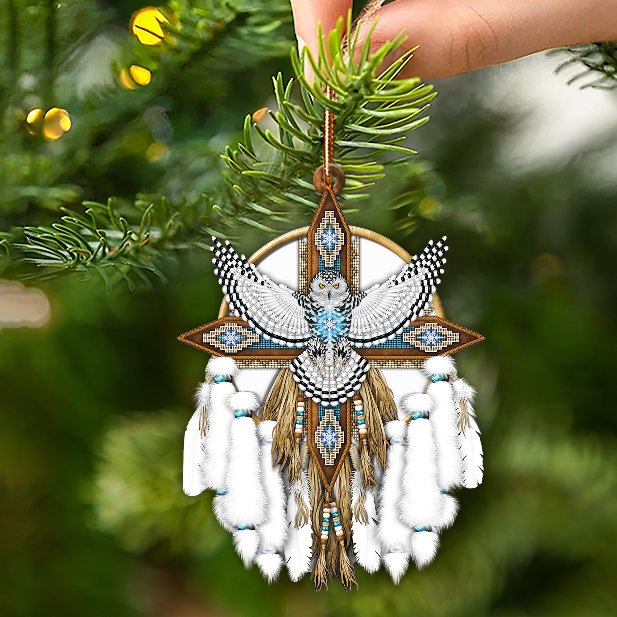 Owl Feather Native American Christmas Ornament Xmas Tree Decor Christmas Gifts 2025