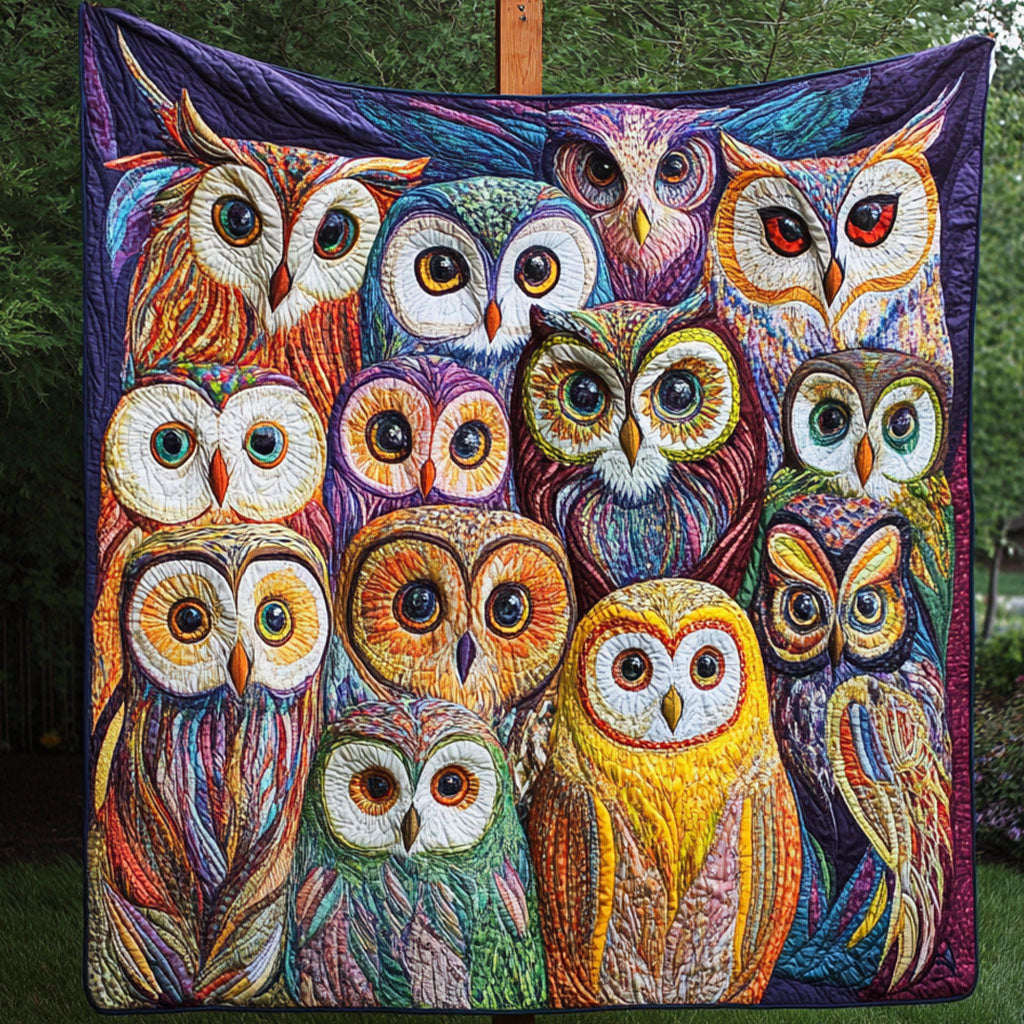 Owl Haven Quilted Blanket Holiday Throw Blanket Owl Gifts For Woman