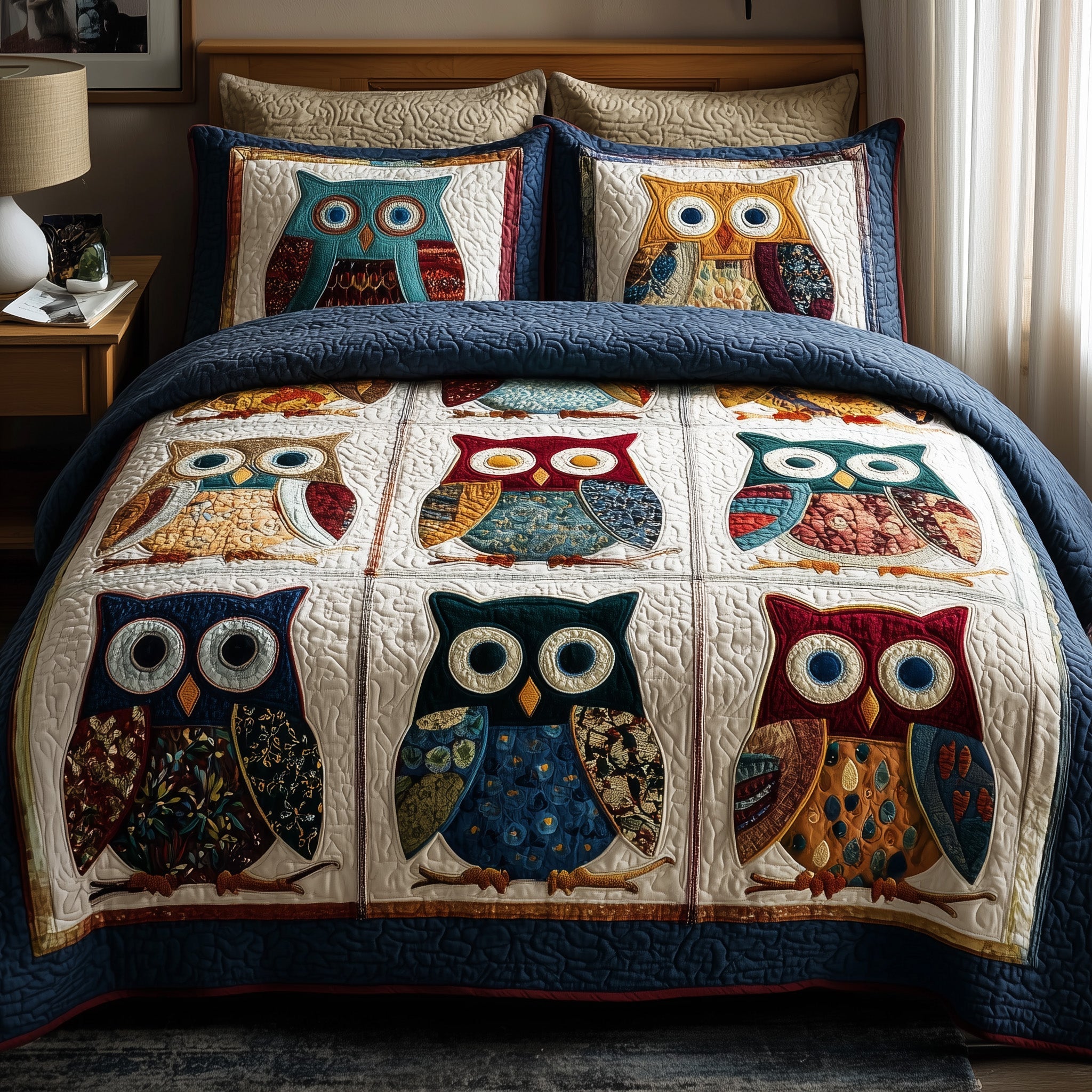 Owl Heaven Quilted Bedding Set Ultimate Comfort