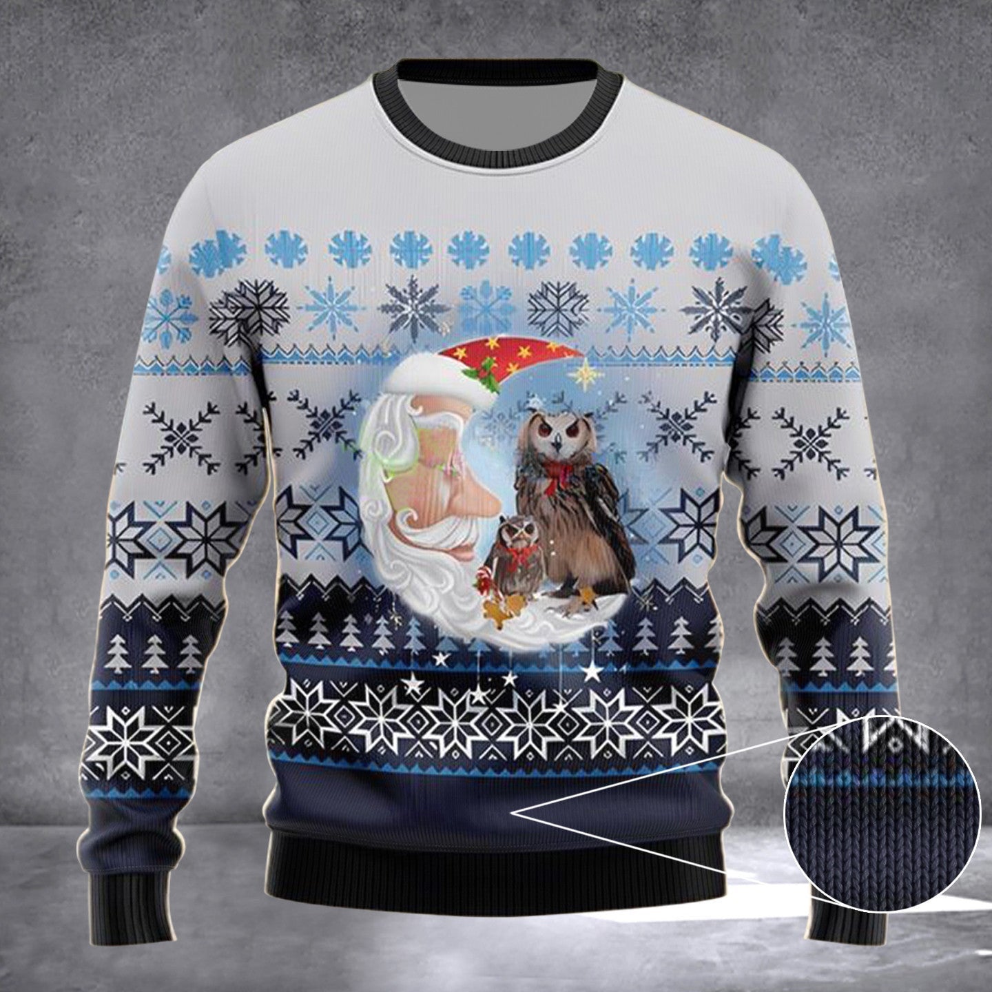 Owl In Santa Moon Ugly Christmas Sweater Ugly Holiday Sweater Gifts For Men Women Owl In Santa Moon Ugly Christmas Sweater Ugly Holiday Sweater Gifts For Men Women
