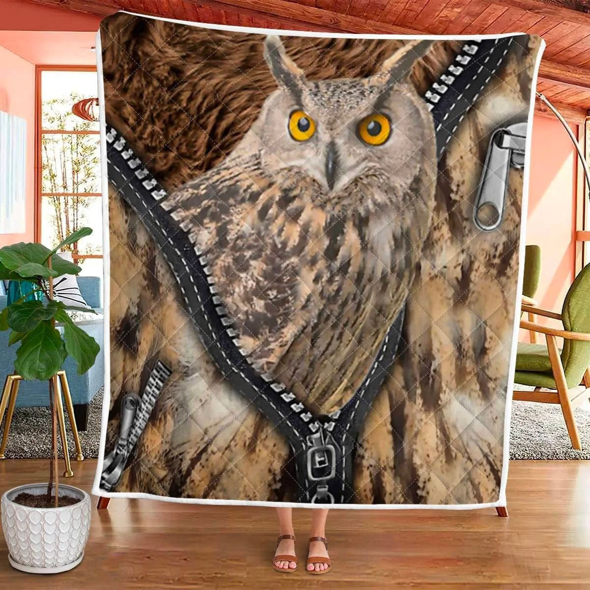 Owl In Zip Quilt Fleece Blanket Stuff Merchandise Gifts With Owls On Them Owl In Zip Quilt Fleece Blanket Stuff Merchandise Gifts With Owls On Them