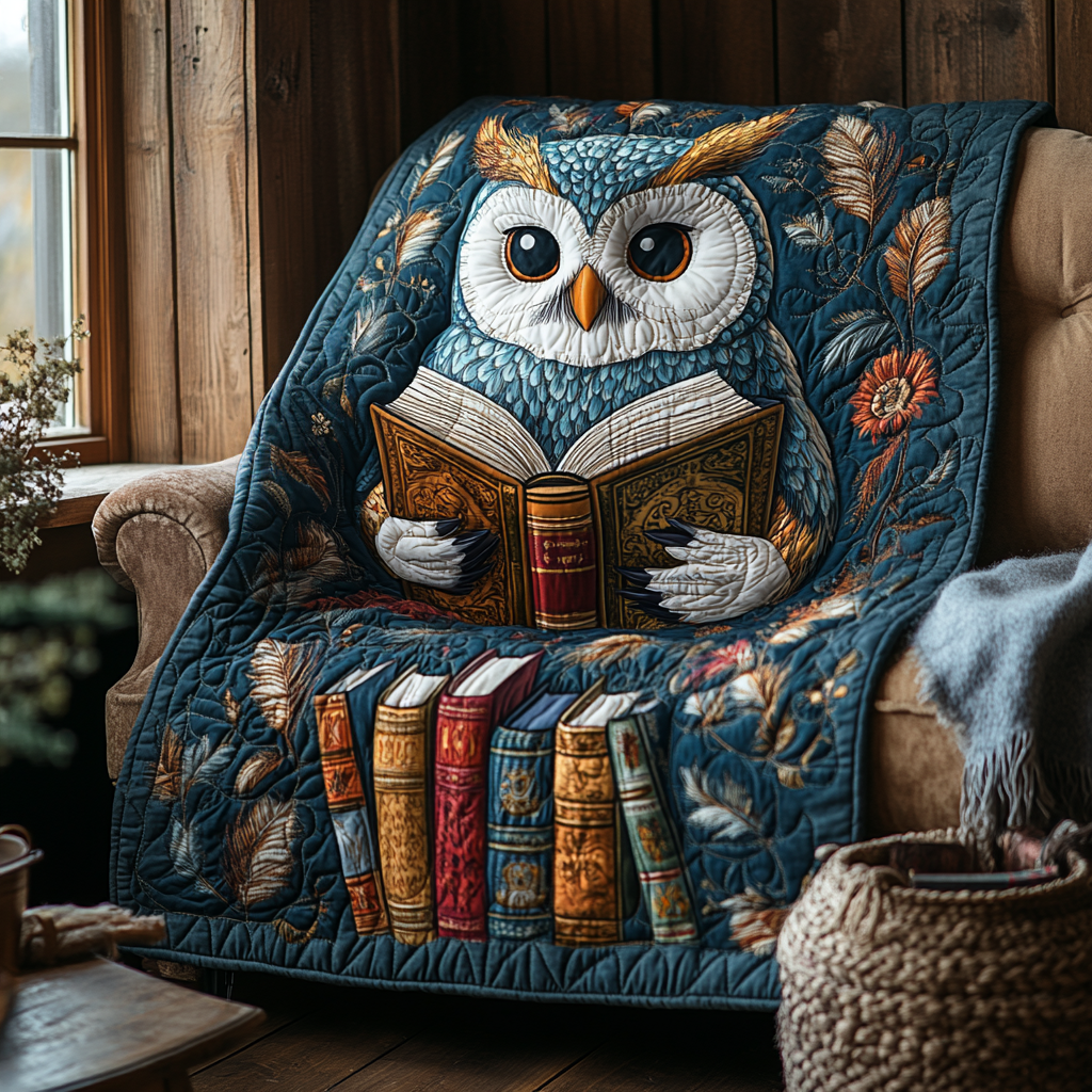 Owl Knowledge Quilted Blanket Gift For Owl Lover