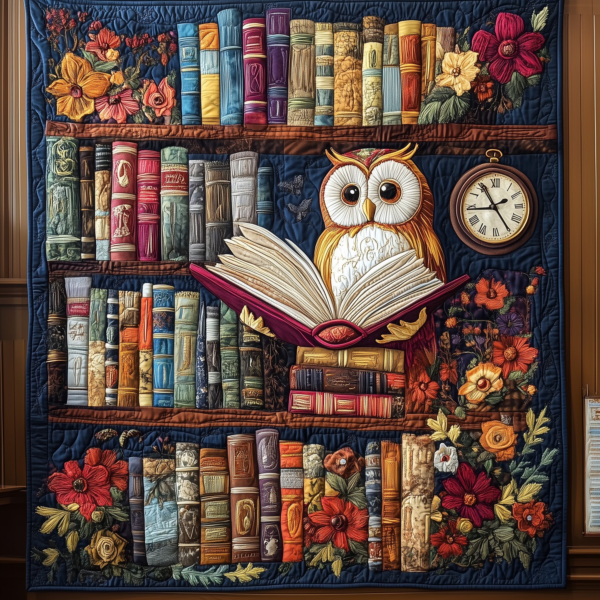 Owl Lady Love Reading Quilted Blanket Merchandise Throw BlanketAwesome Owl Gifts For Men