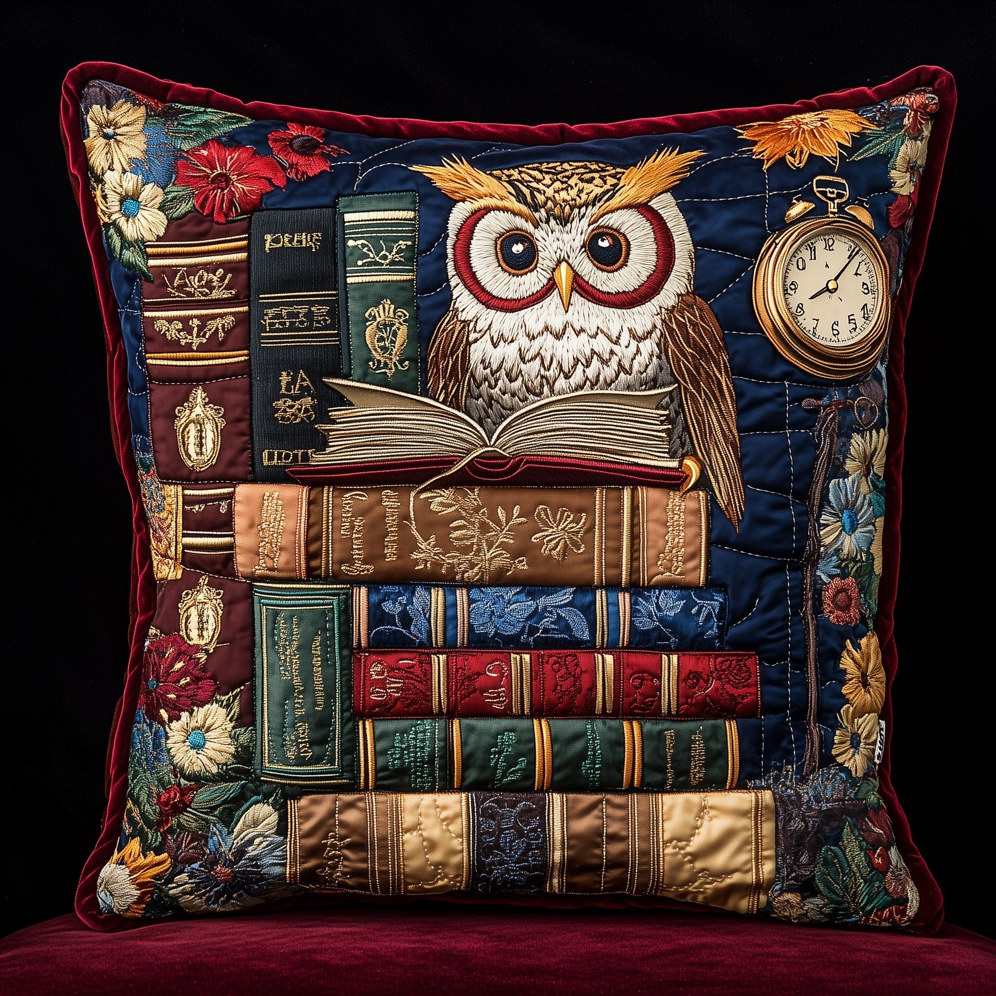 Owl Lady Love Reading Quilted Pillow Case Gift For Dad(1)