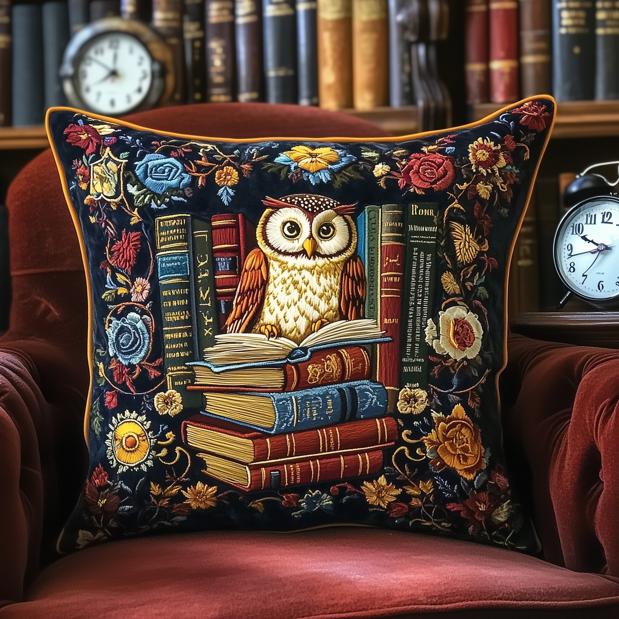 Owl Lady Love Reading Quilted Pillow Case Gift For Kids(1)