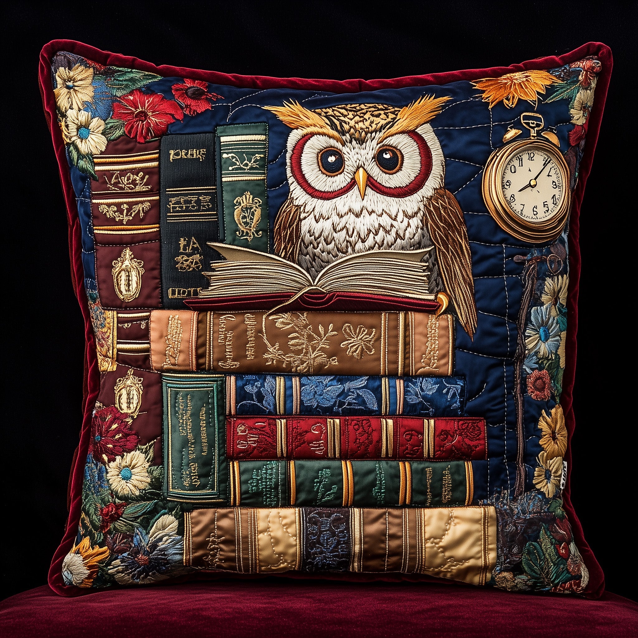 Owl Lady Love Reading Quilted Pillow Case Throw Pillow Cover ItemOwl Presents For Ladies