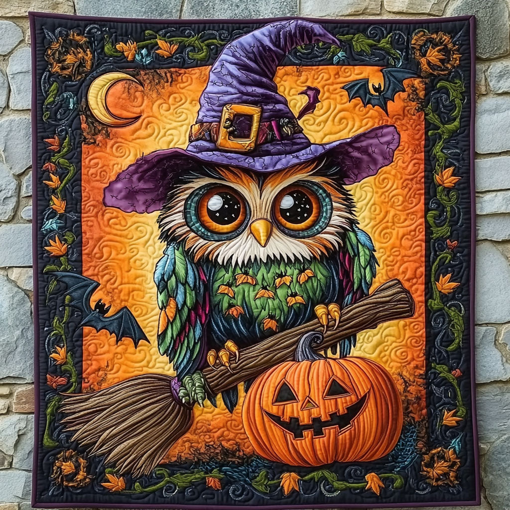 Owl Moon Magic Quilt Blanket Owl Throws And Blankets Gifts For Halloween Lovers