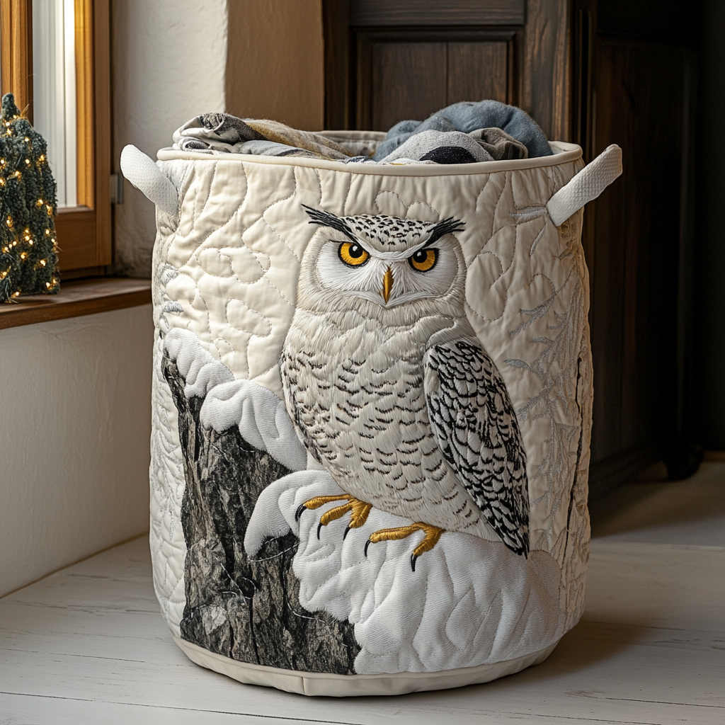 Owl Moon Quilted Laundry Basket Thoughtful Housewarming Gift