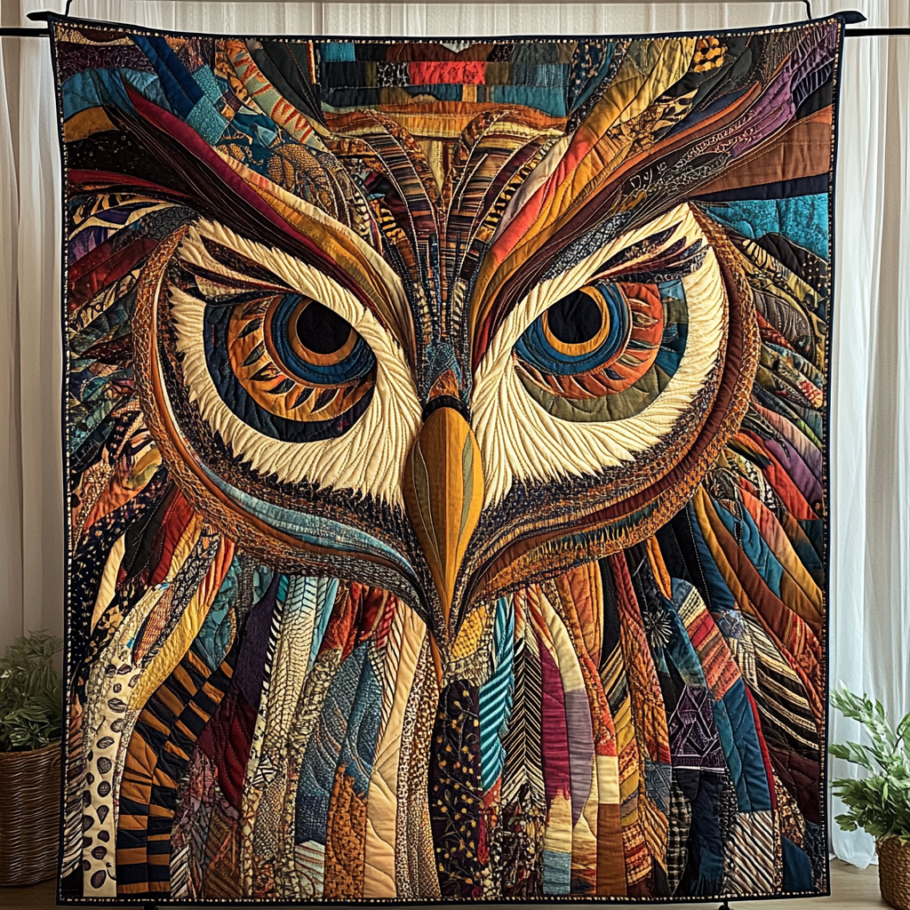 Owl Native Quilted Blanket Gift For Owl Lover