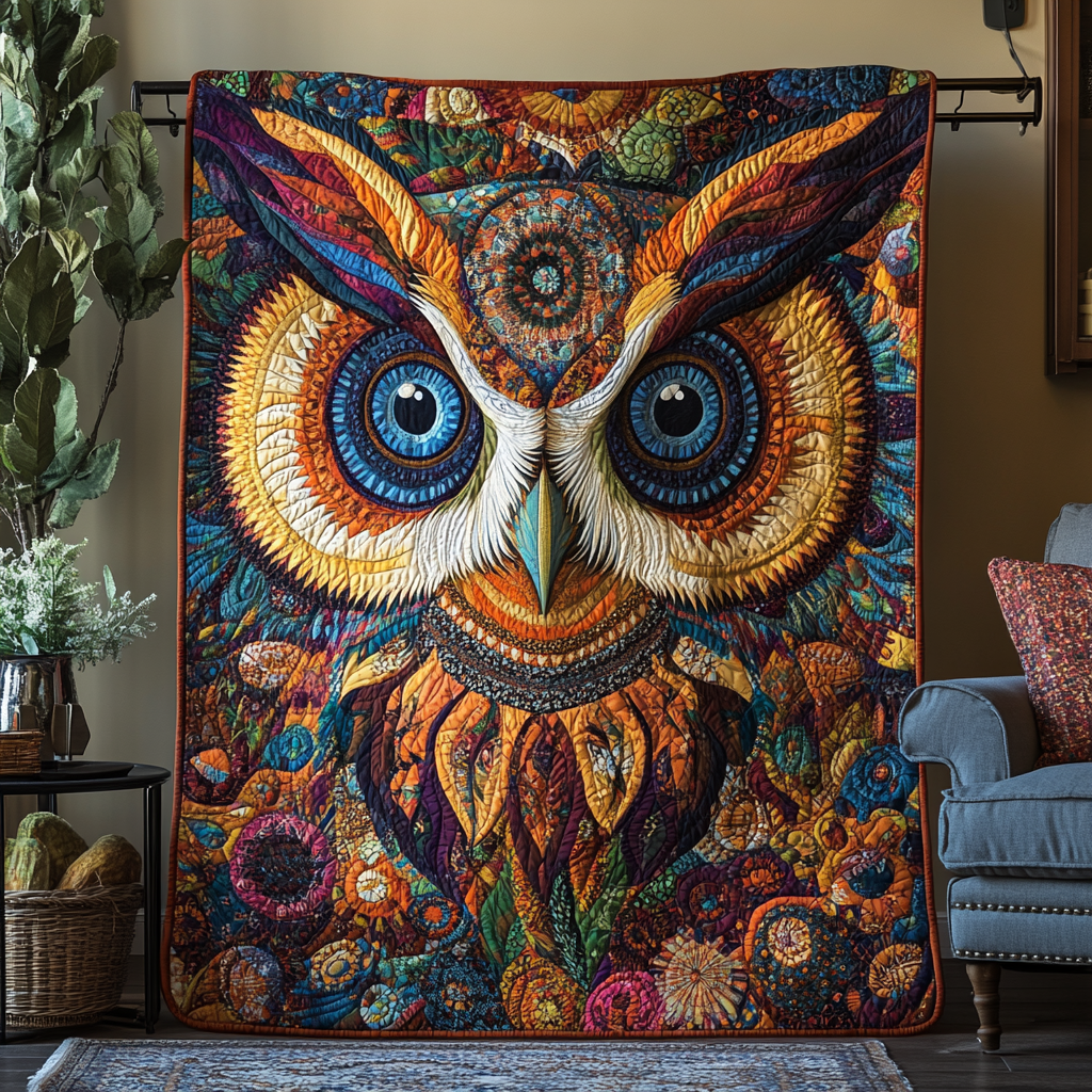 Owl Native Quilted Blanket Gift For Owl Lover