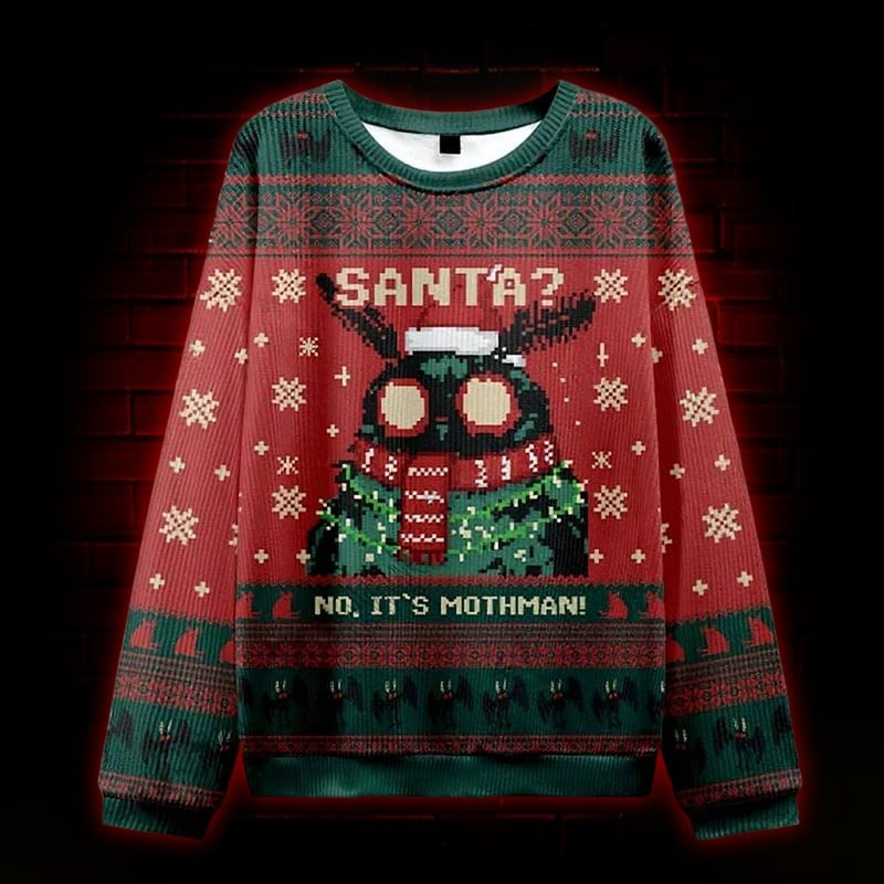 Owl No It's Mothman Ugly Christmas Sweater Funny Clothing Xmas Gifts For Owl Lovers