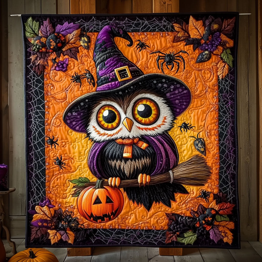 Owl Pumpkin Light Quilt Blanket Owl Throws And Blankets Gifts For Halloween Lovers