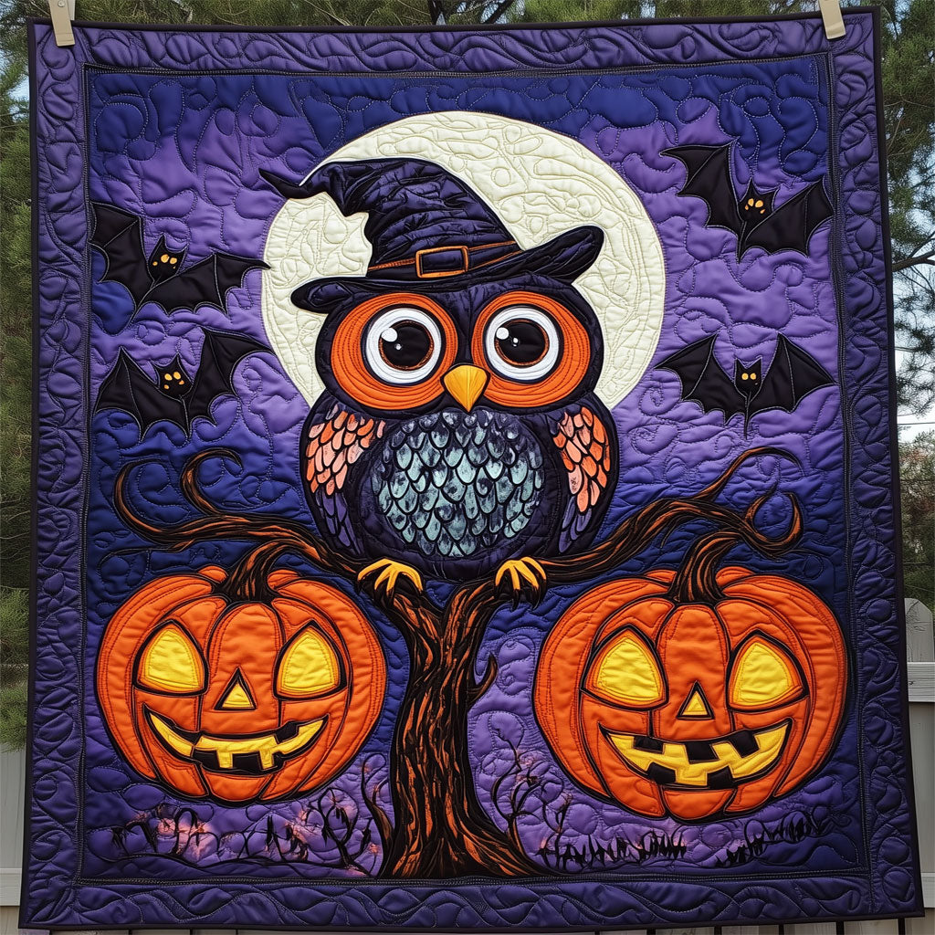 Owl Pumpkins Night Quilt Soft Quilt Blanket Gift for Comfortable Nights