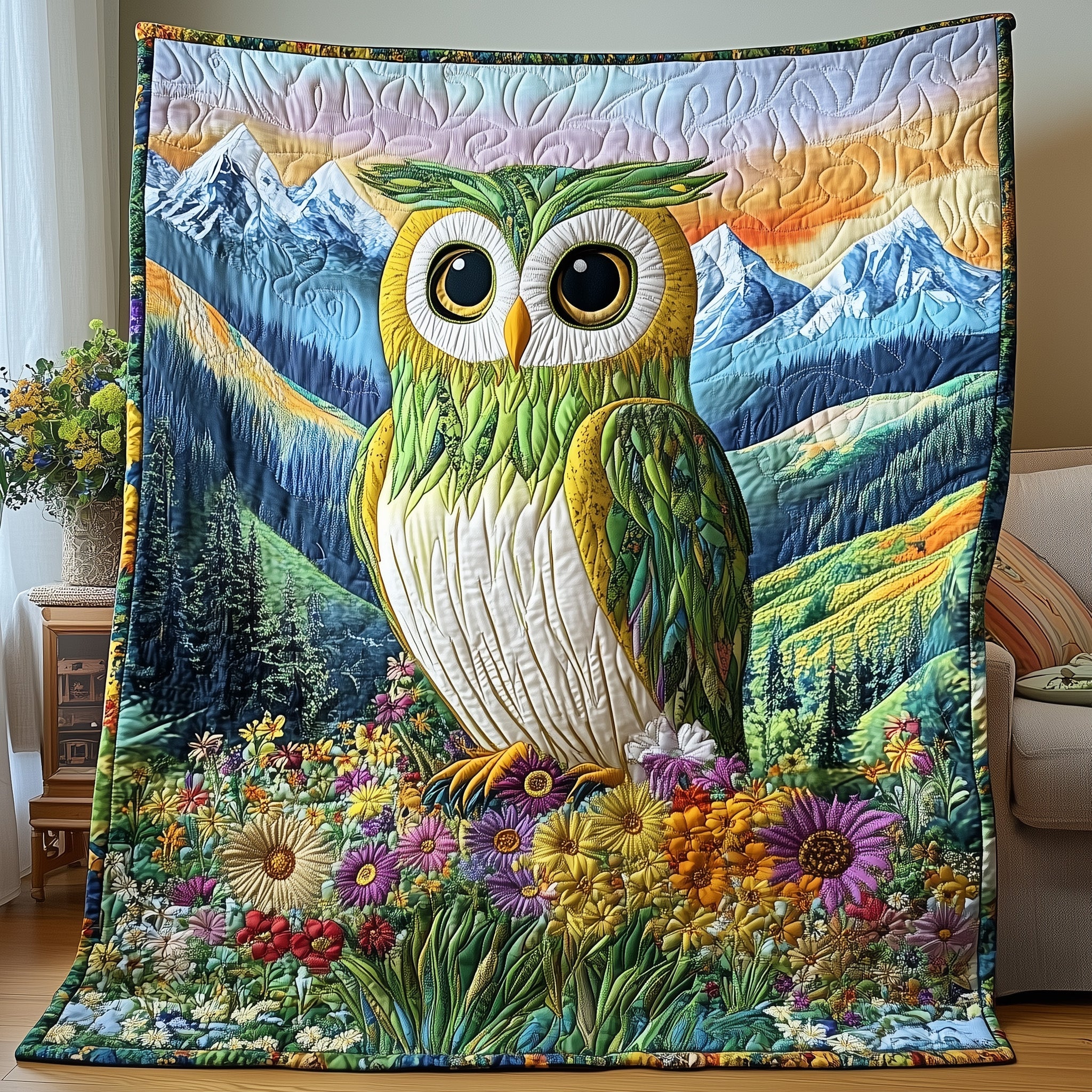 Owl Quilted Blanket Sofa Throw BlanketOwl Presents For Her