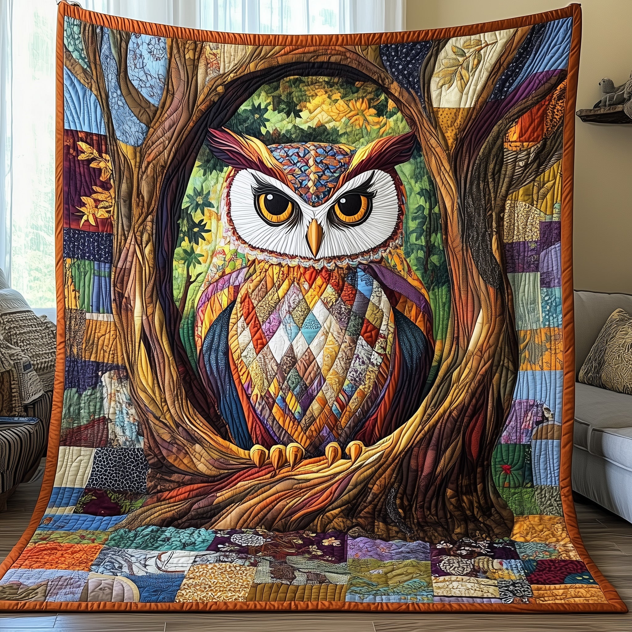 Owl Quilted Blanket Sofa Throw BlanketOwl Theme Gifts Christmas