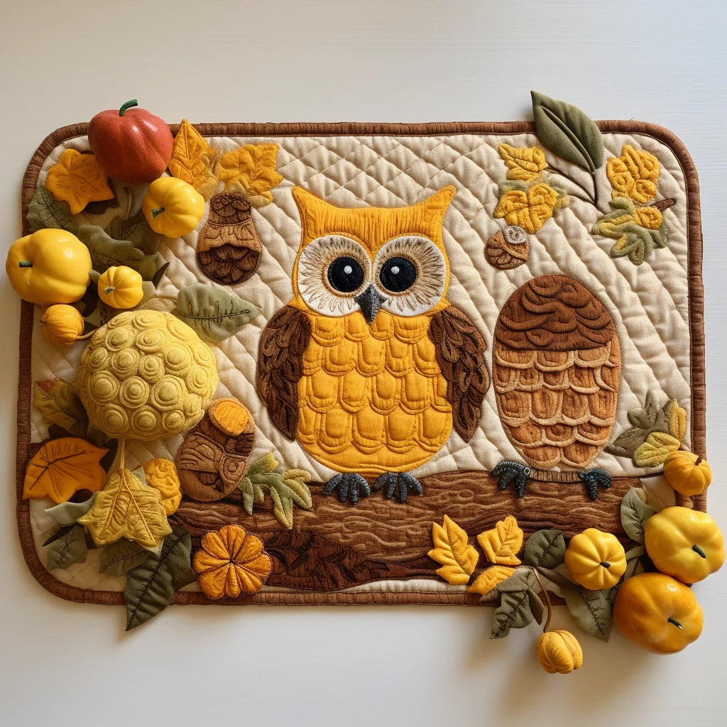 Owl Quilted Placemat Cute Table Mats Owl Presents For Ladies