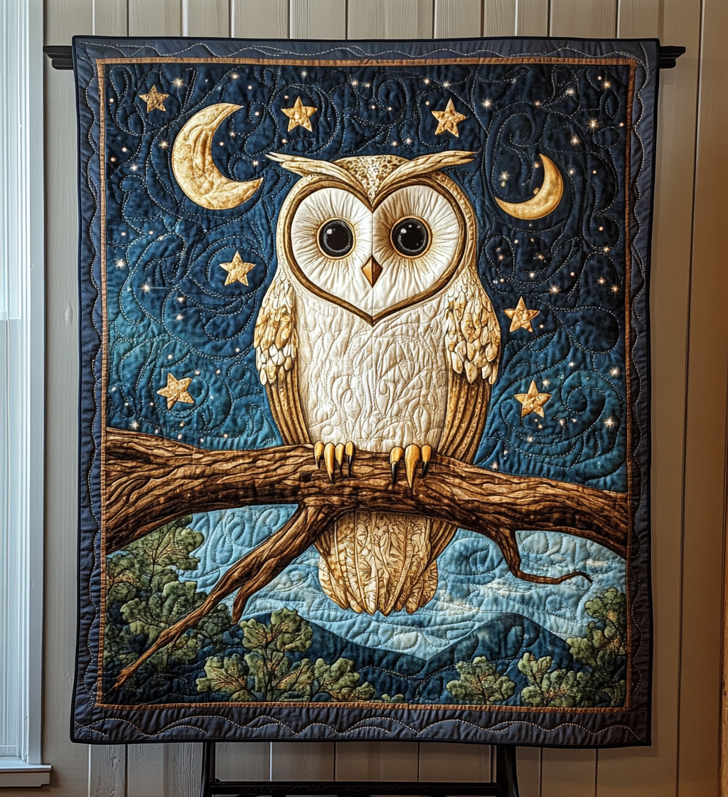 Owl Serenade Quilted Blanket Gift For Owl Lover