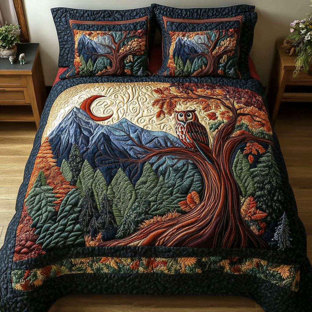 Owl Soul Quilted Bedding Set Best Comforter Sets Owl Christmas Gifts